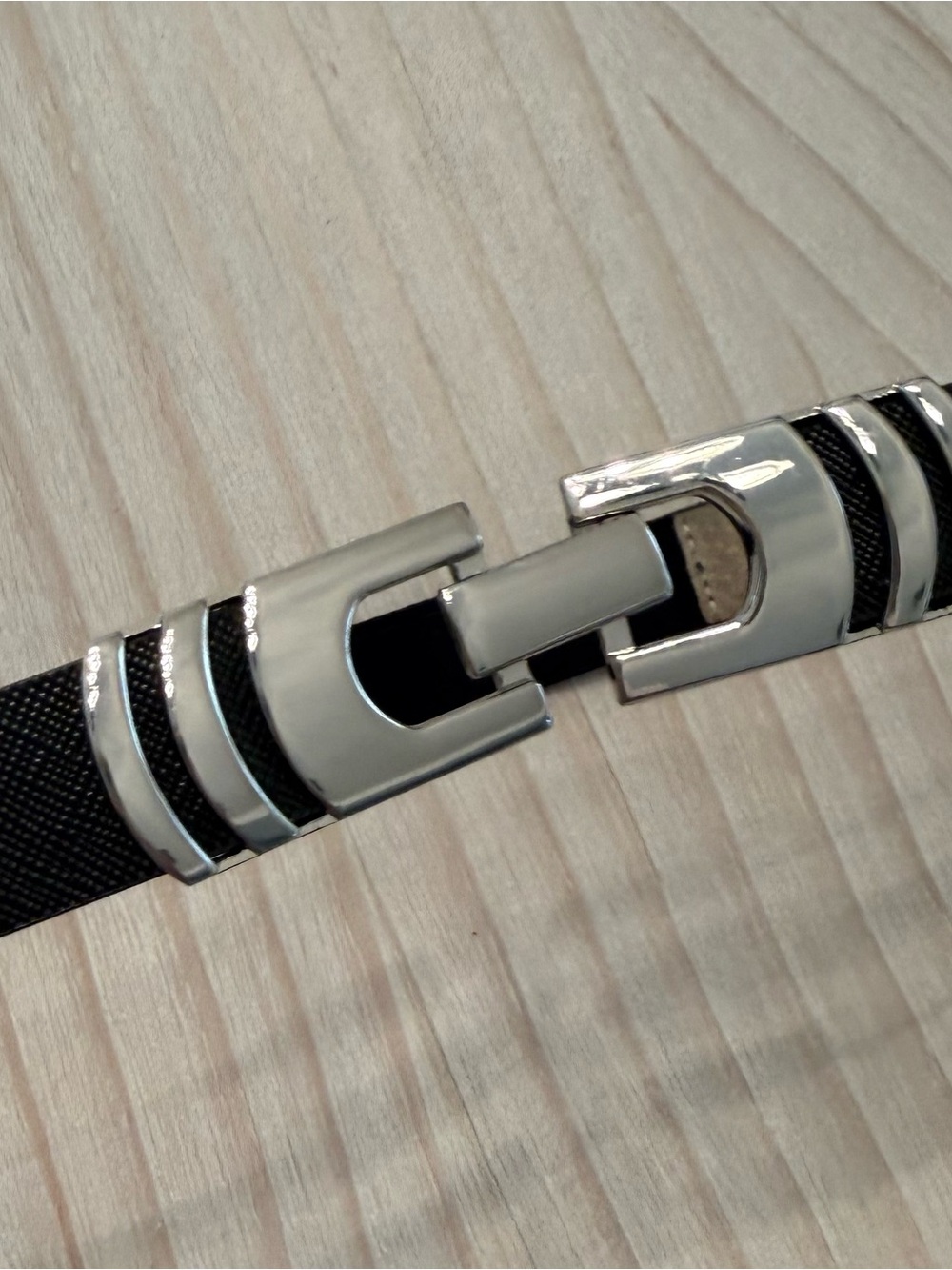 White House Black Market Black Belt with Silver Buckle stretch
